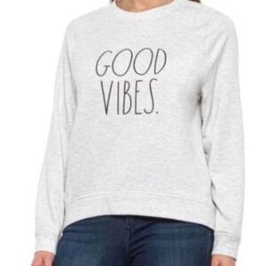 RAE DUNN Women's GOOD VIBES Pullover Sweatshirt Size Small